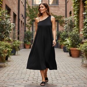 SUSANA MONACO Midnight One Sleeve Strap Dress!